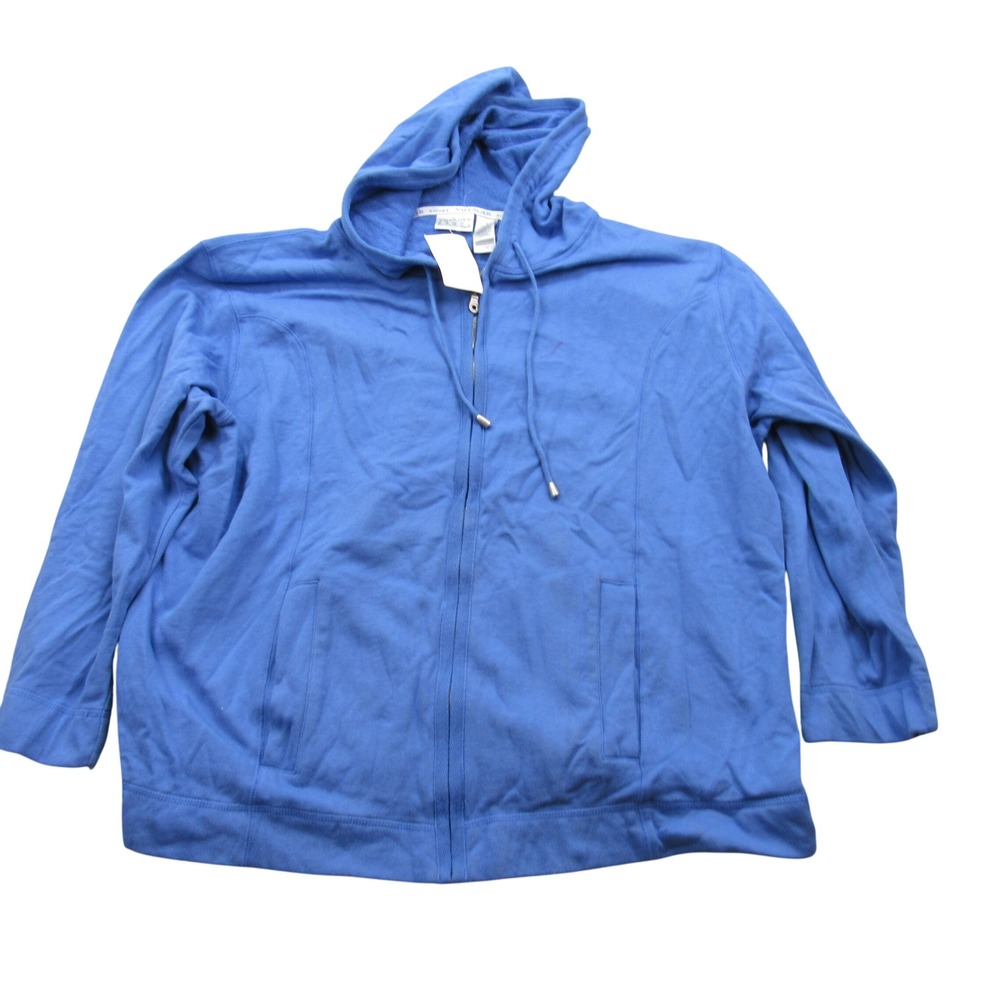 Villager Sport Woman Liz Claiborne Blue Zip Up‎ Hoodie Sweatshirt Size 3